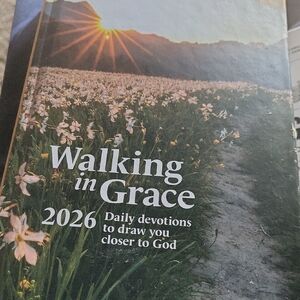 Walking in Grace 2026 Devotional Book - Green Floral Cover